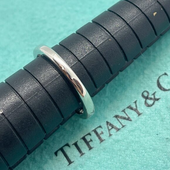 Tiffany & Co Platinum Diamond Channel 2mm Half Circle Wedding Band Size 4.75 - Picture 13 of 16